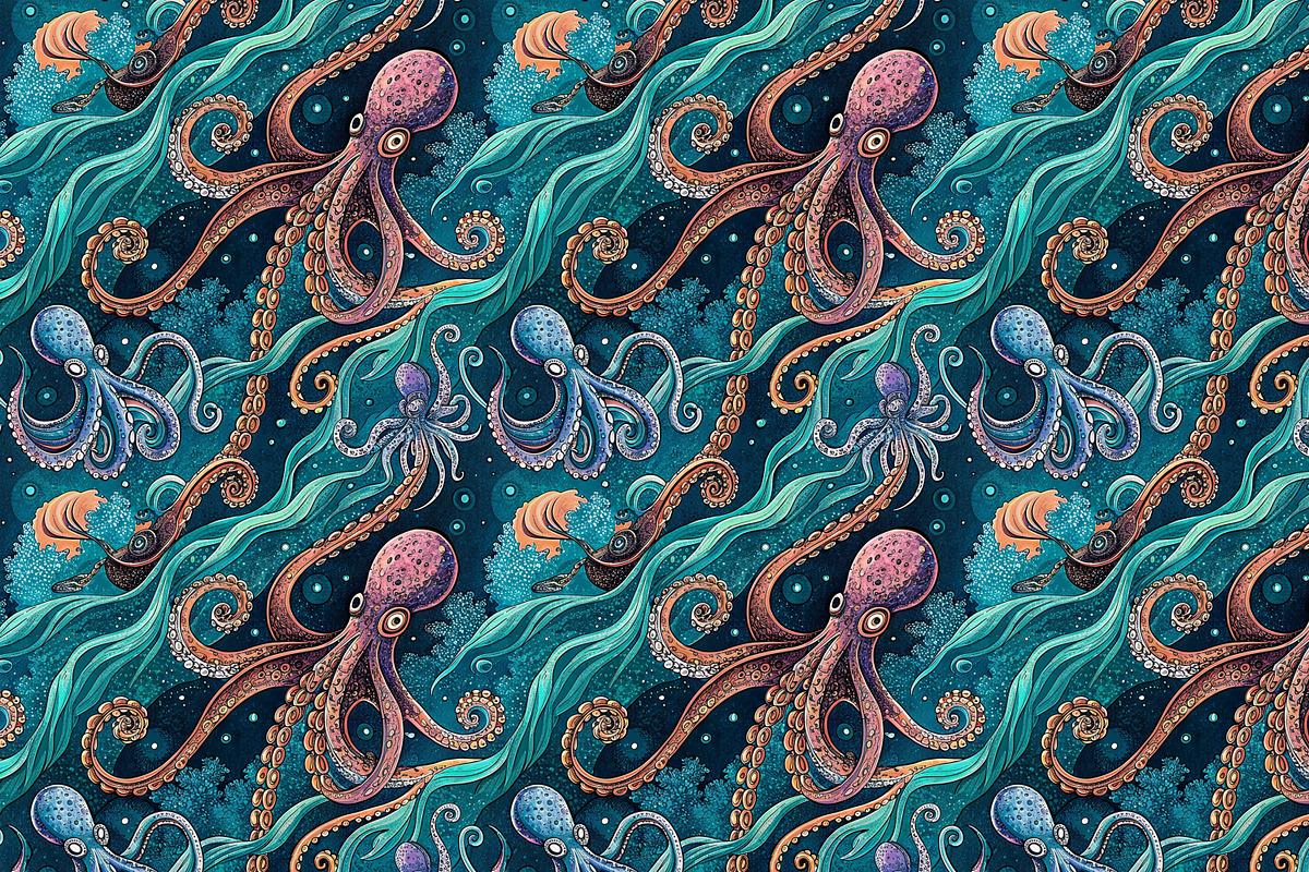 Seamless Pattern Set Sea Creatures, a Pattern Graphic by Designs by Helen Trupak (Photo 10 of 11)
