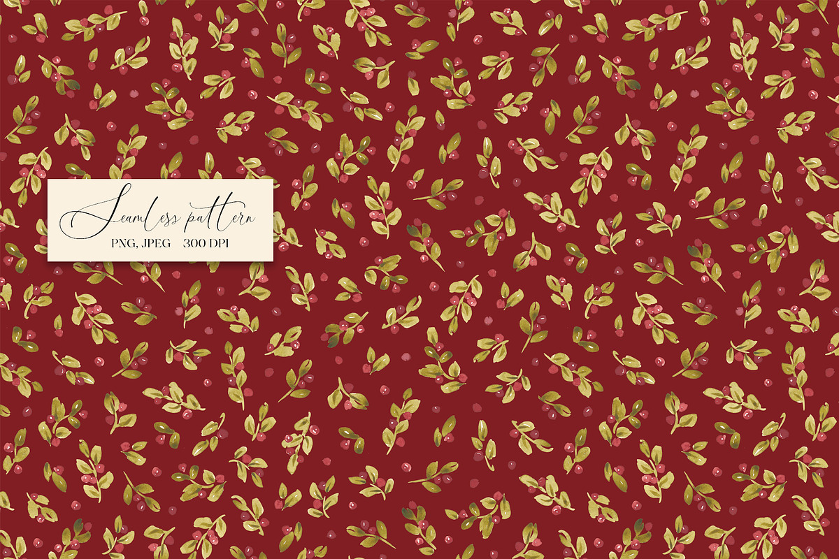 Christmas mistletoe pattern, a Pattern Graphic by SirenaArt (Photo 4 of 12)