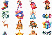Merry & Bright Christmas Clipart, an Illustration by Craft Nest (Thumbnail 5 of 6)