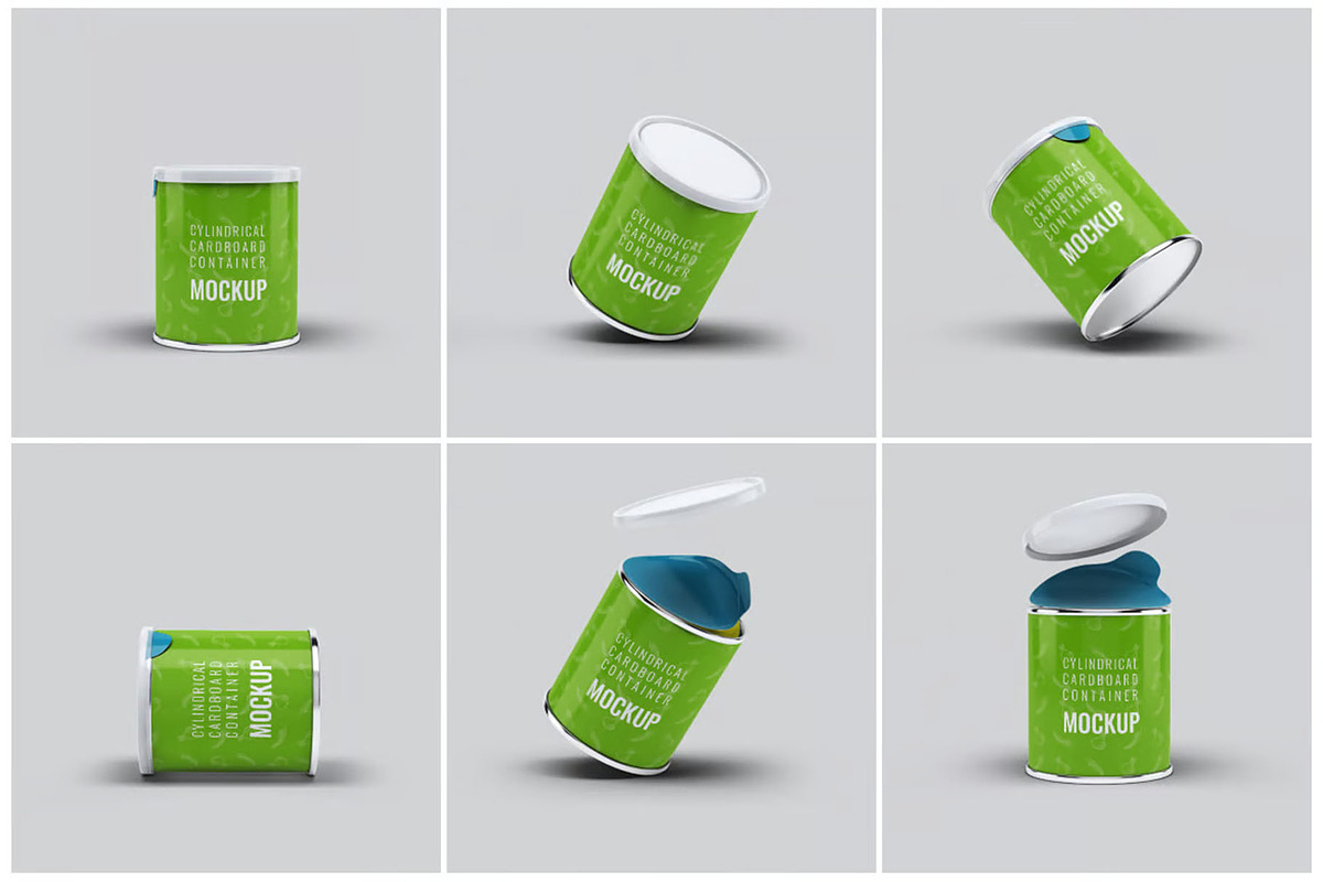Cylindrical Container Mock-Up, a Packaging Mockup by DesignRushMarket (Photo 2 of 15)