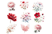 Watercolor Valentines Wildflowers, an Illustration by Designworld (Thumbnail 5 of 5)