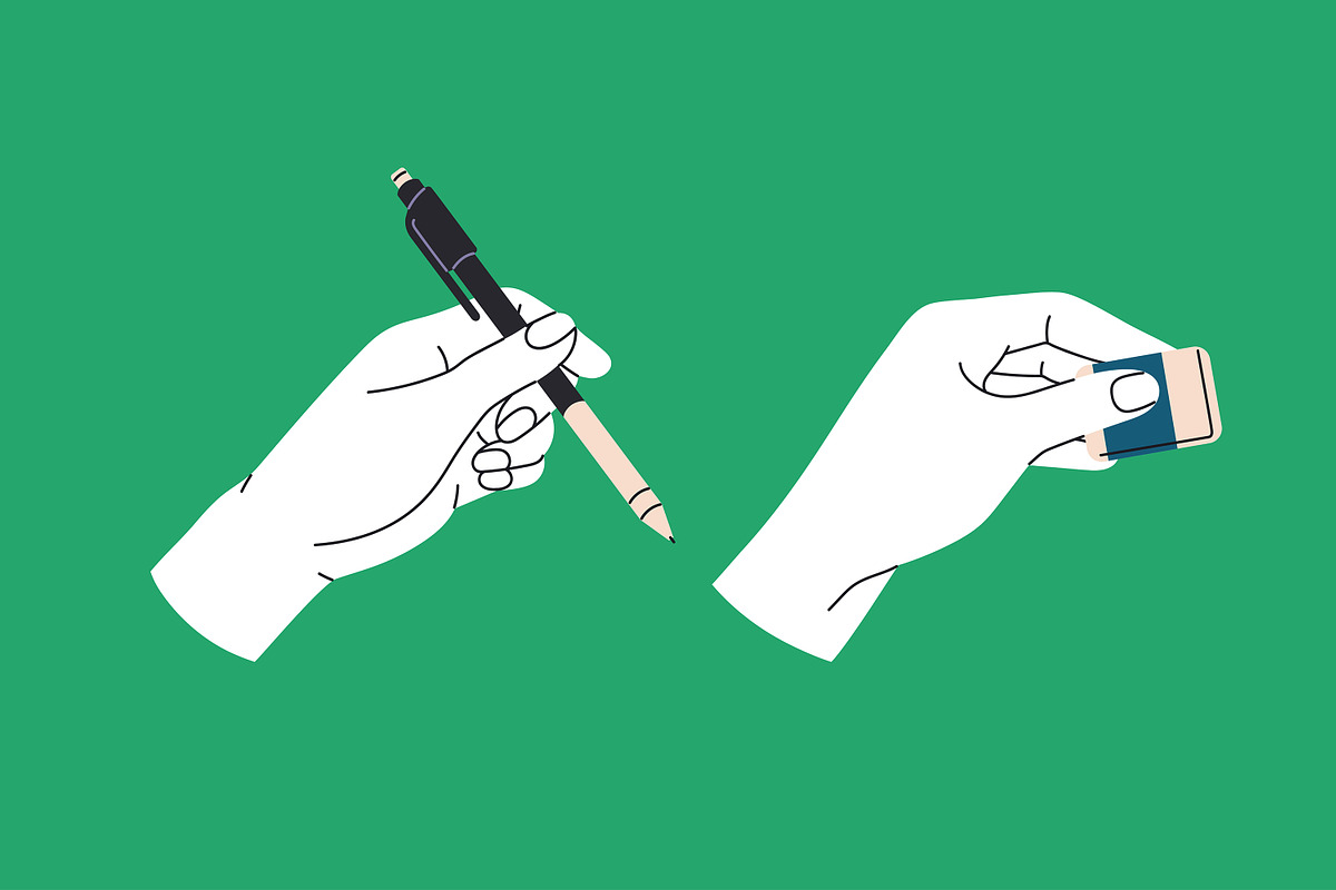 Artist hands holding stationery set, a Person Illustration by PaperTrident (Photo 6 of 8)