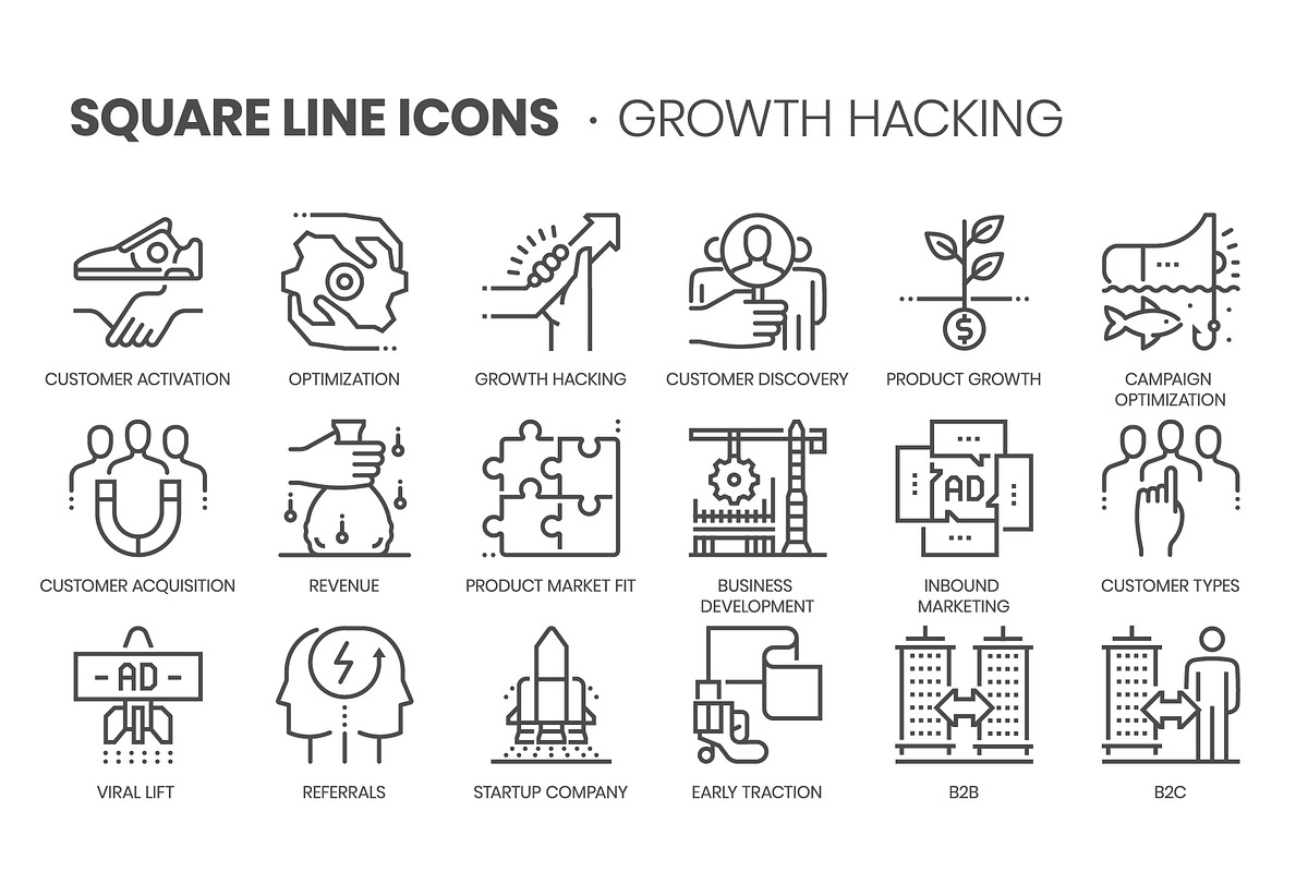 Square line icons, an Outline Icon by Howcolour (Photo 45 of 85)