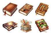 Watercolor Autumn Books Clipart, an Illustration by Daily.Designs (Thumbnail 4 of 5)
