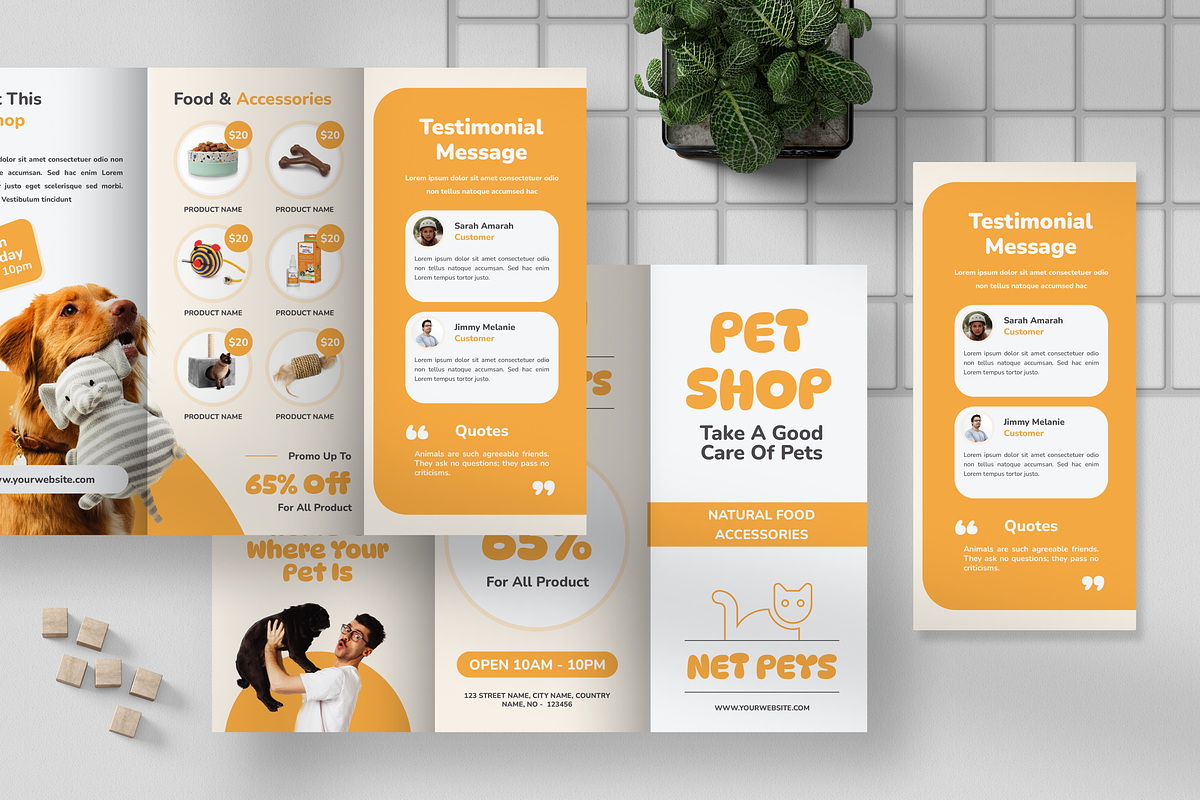 Playful Pet Shop Trifold Brochure, a Brochure Template by Annora Studio (Photo 1 of 5)