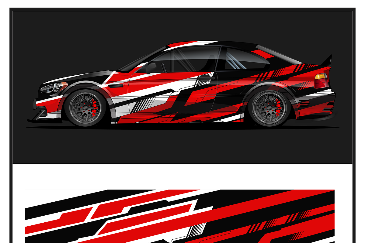 Bold Racing Car Wrap Design, an Object Illustration by CarWrap design (Photo 2 of 3)