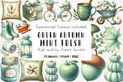 Mint Fresh Green Autumn Clipart, an Illustration by CreationArt (Thumbnail 1 of 9)