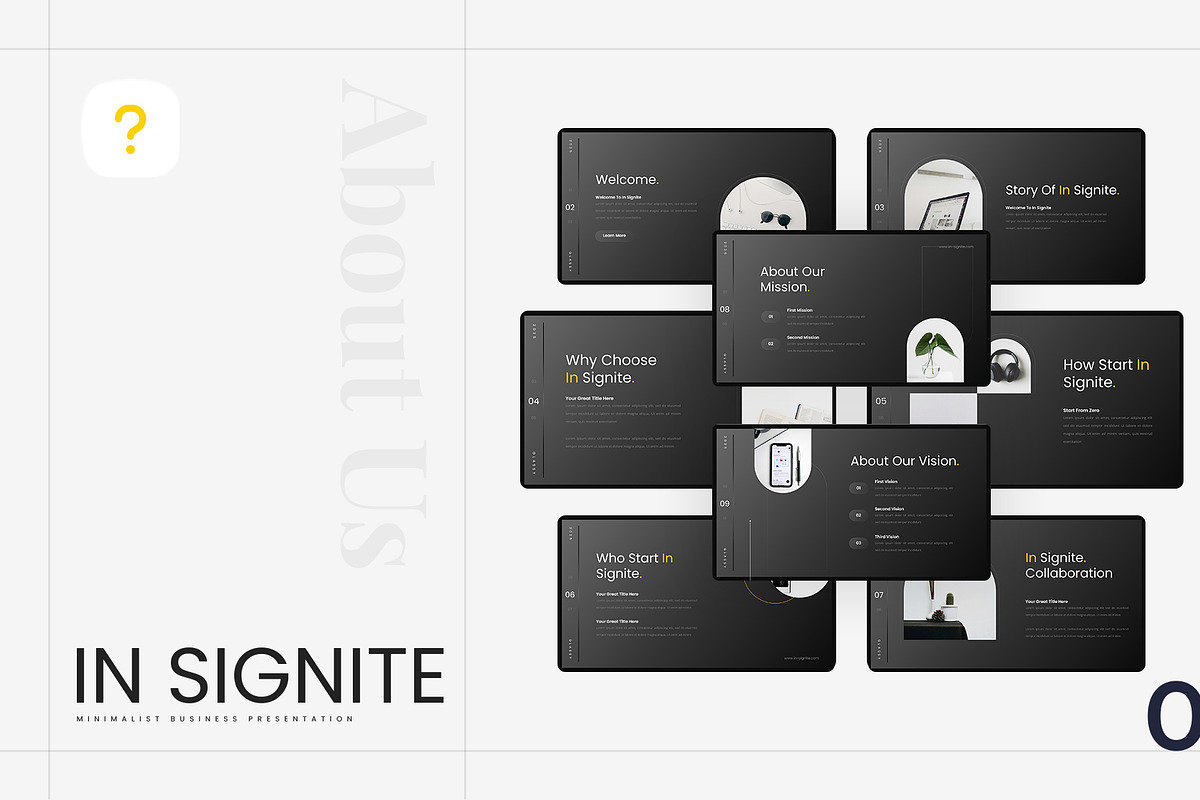 In Signite – Minimalist PowerPoint, a Presentation Template by Ermedia Studio (Photo 2 of 8)