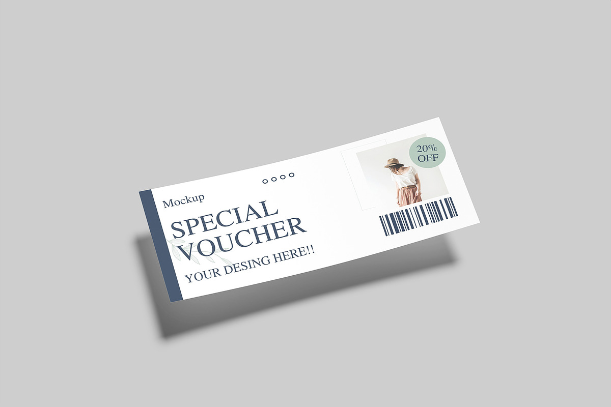 Gift Voucher Mockup, an Advertising Mockup by Graphiculon (Photo 8 of 11)