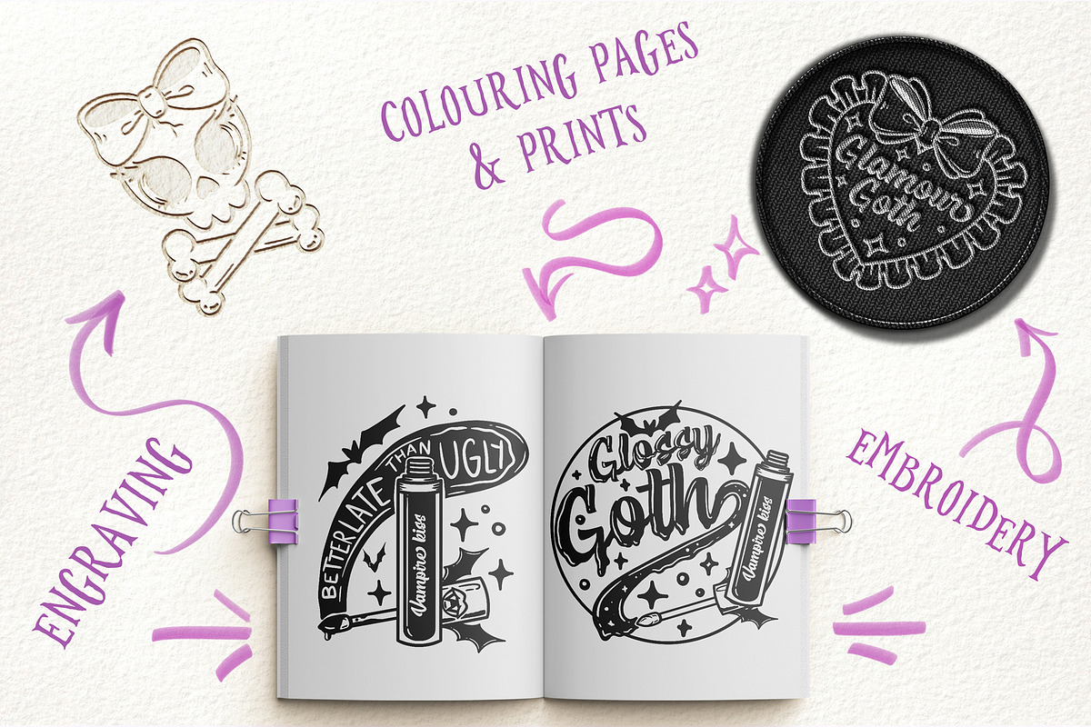 Glamour Goth - Make-up svg and png, an Object Illustration by Sonch' s Curiosities (Photo 2 of 2)
