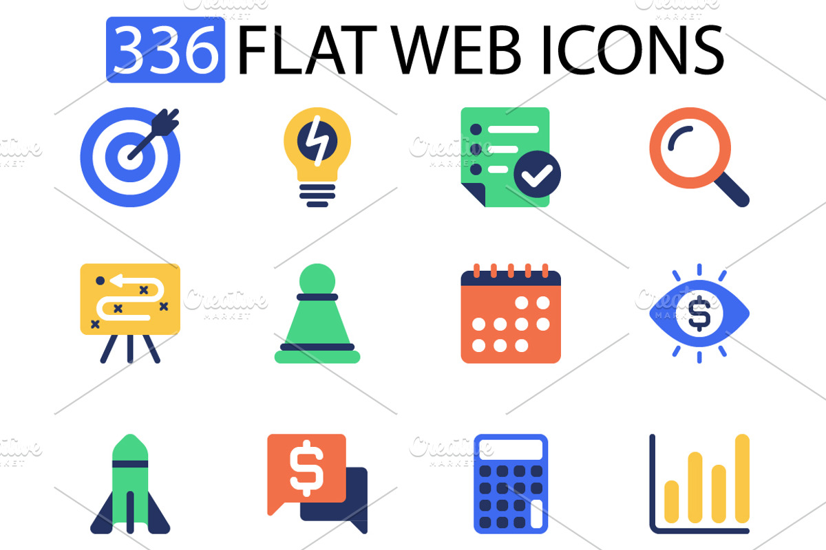 Flat Web Icons Pack, a Duotone Icon by alexdndz (Photo 1 of 29)