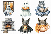 Creepy and Cozy Halloween Clipart, an Illustration by Craft Nest (Thumbnail 2 of 6)