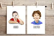 Kids Emotions - Watercolor Set, an Education Illustration by Tati Bordiu (Thumbnail 4 of 5)