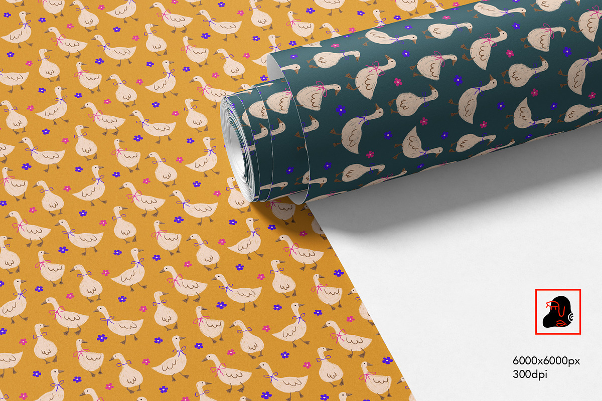 Cute Geese - Seamless Pattern, a Pattern Graphic by Alona Savchuk (Photo 4 of 11)