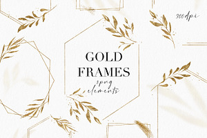 Gold Frames Clipart Floral PNG