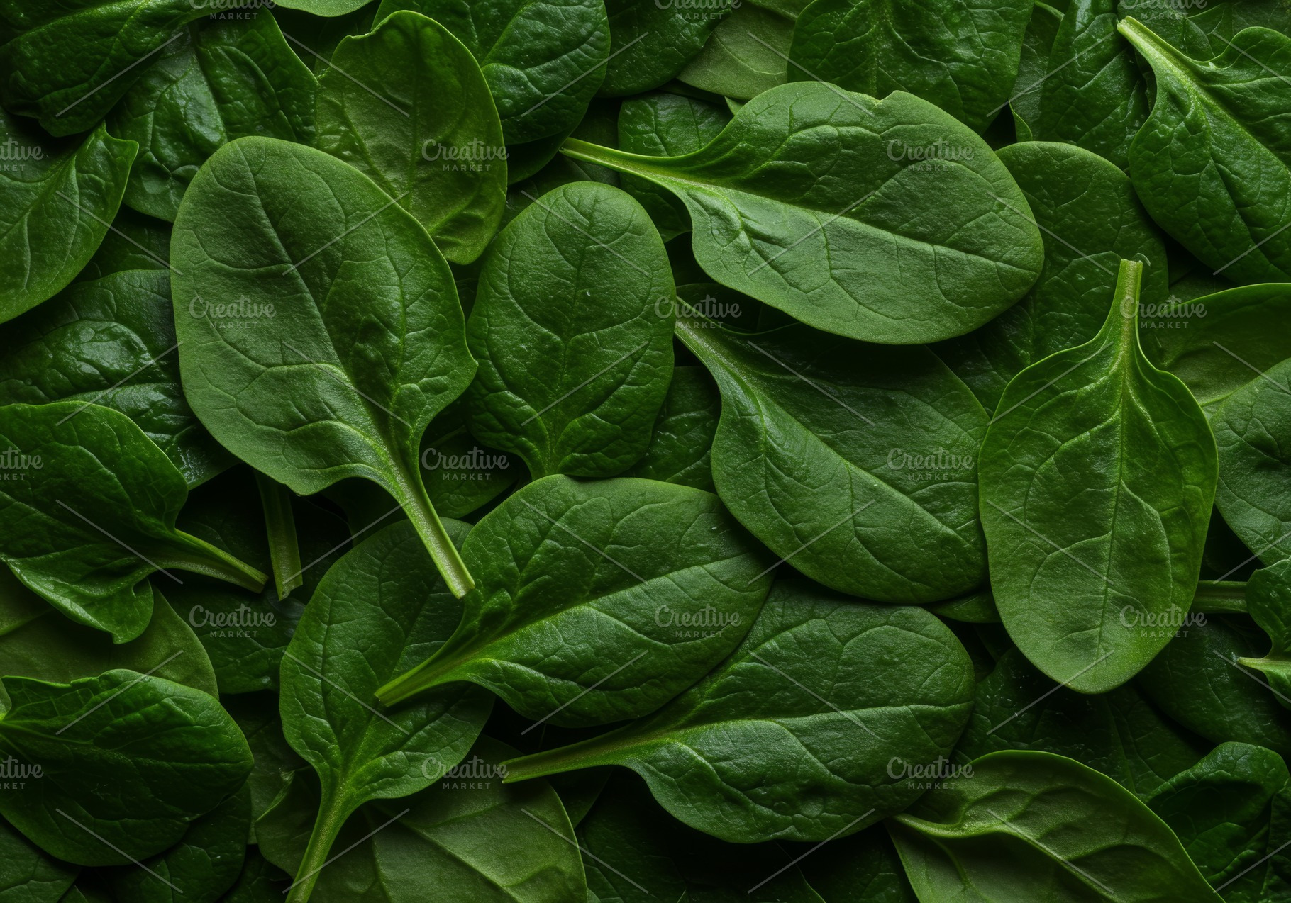 Fresh spinach leaves arranged in a f, a Food & Drink Photo by professorinc