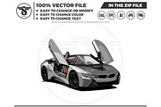 sport car illustration vector, a Transportation Illustration by slLametDesigns (Thumbnail 4 of 5)