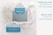 Elegant blue wedding invitation set, an Invitation Template by MariiaVD (Thumbnail 2 of 11)