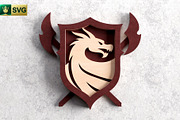 Dragon Shield 3D Layered SVG, an Object Graphic by pixaroma (Thumbnail 3 of 10)