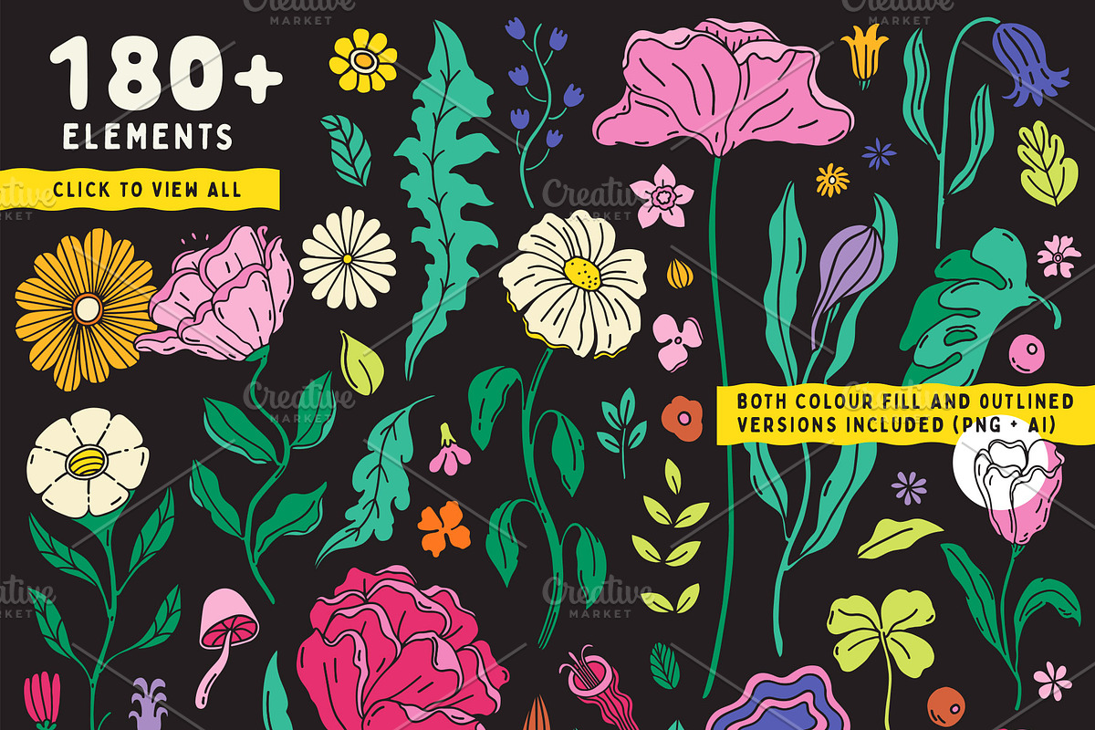 Groovy Garden Graphic Collection, a Pattern Graphic by rouxsupplyco (Photo 6 of 10)