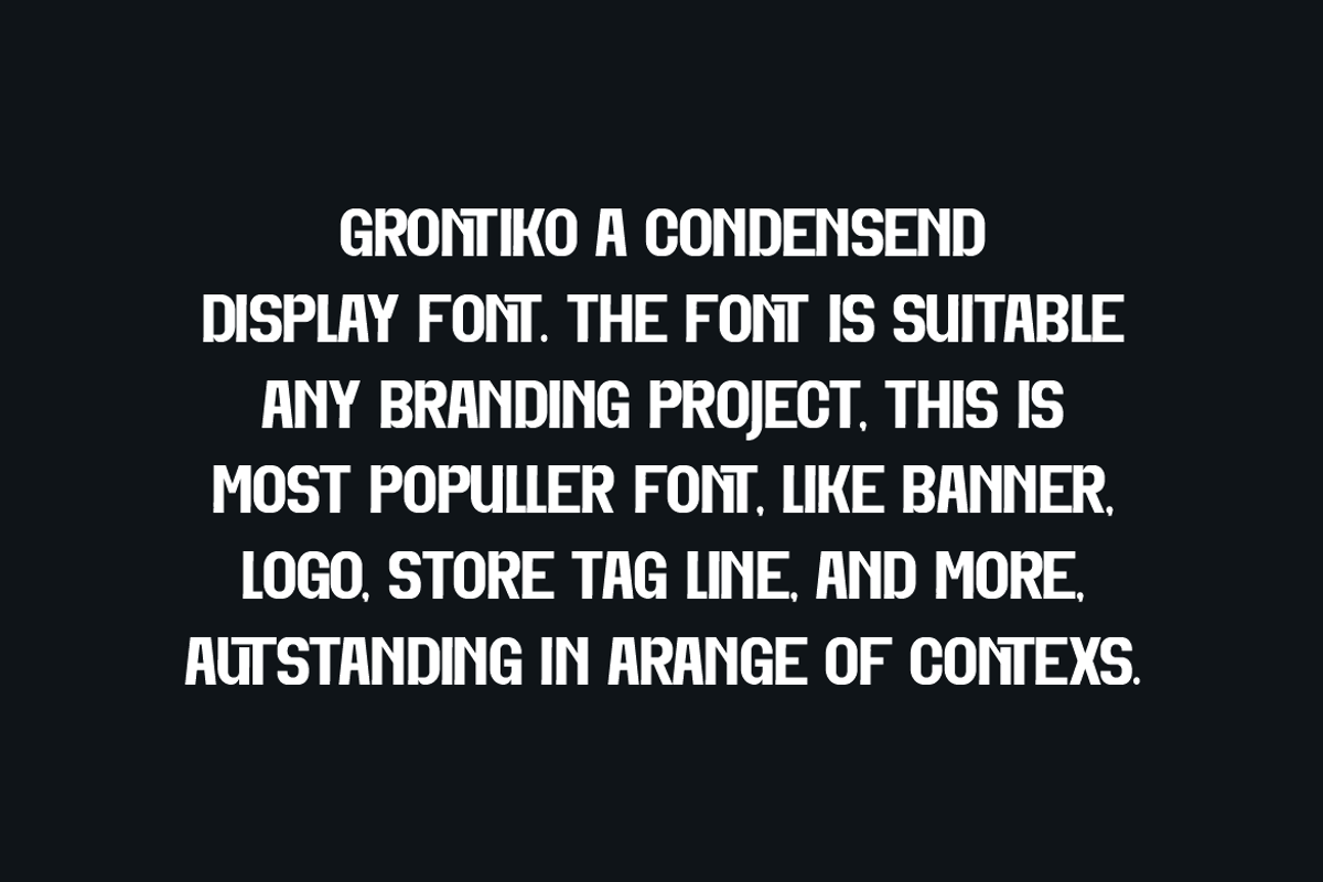Grontiko - Condensed Font, a Sans Serif Font by Iqsiart Studio (Photo 2 of 7)