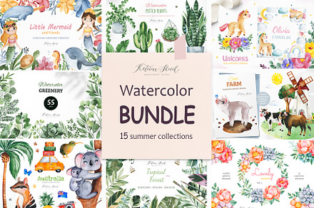 Watercolor Bundle.It's summer time!