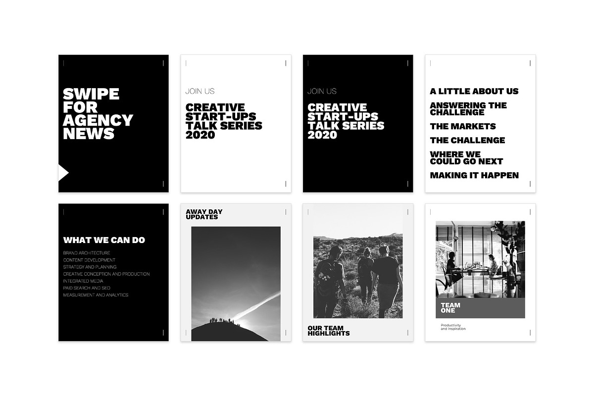 Striking B&W Instagram Post Template, a Social Media Template by PresentationDesignStudio (Photo 5 of 12)