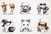 Ghost with Coffee Clipart, an Illustration by RobertsArt (Thumbnail 3 of 7)