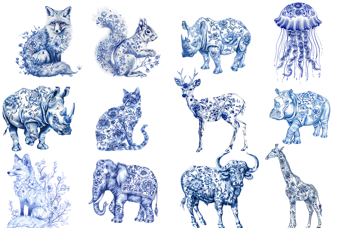 Chinoiserie Toile de Jouy Clipart, an Illustration by NadiaTheronArt (Photo 3 of 4)