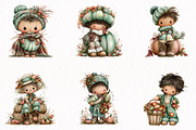 Whimsical Fall Little Boy Clipart, a Seasonal Illustration by fashionaddict (Thumbnail 4 of 7)