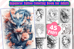 Japanese Tattoo Coloring Book