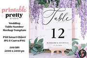 Wisteria Table Number Mockup PSD, a Product Mockup by Printable Pretty Studio (Thumbnail 3 of 9)