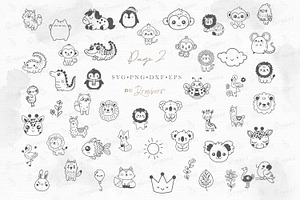 Cute Animal Svg Bundle, Doodle 129