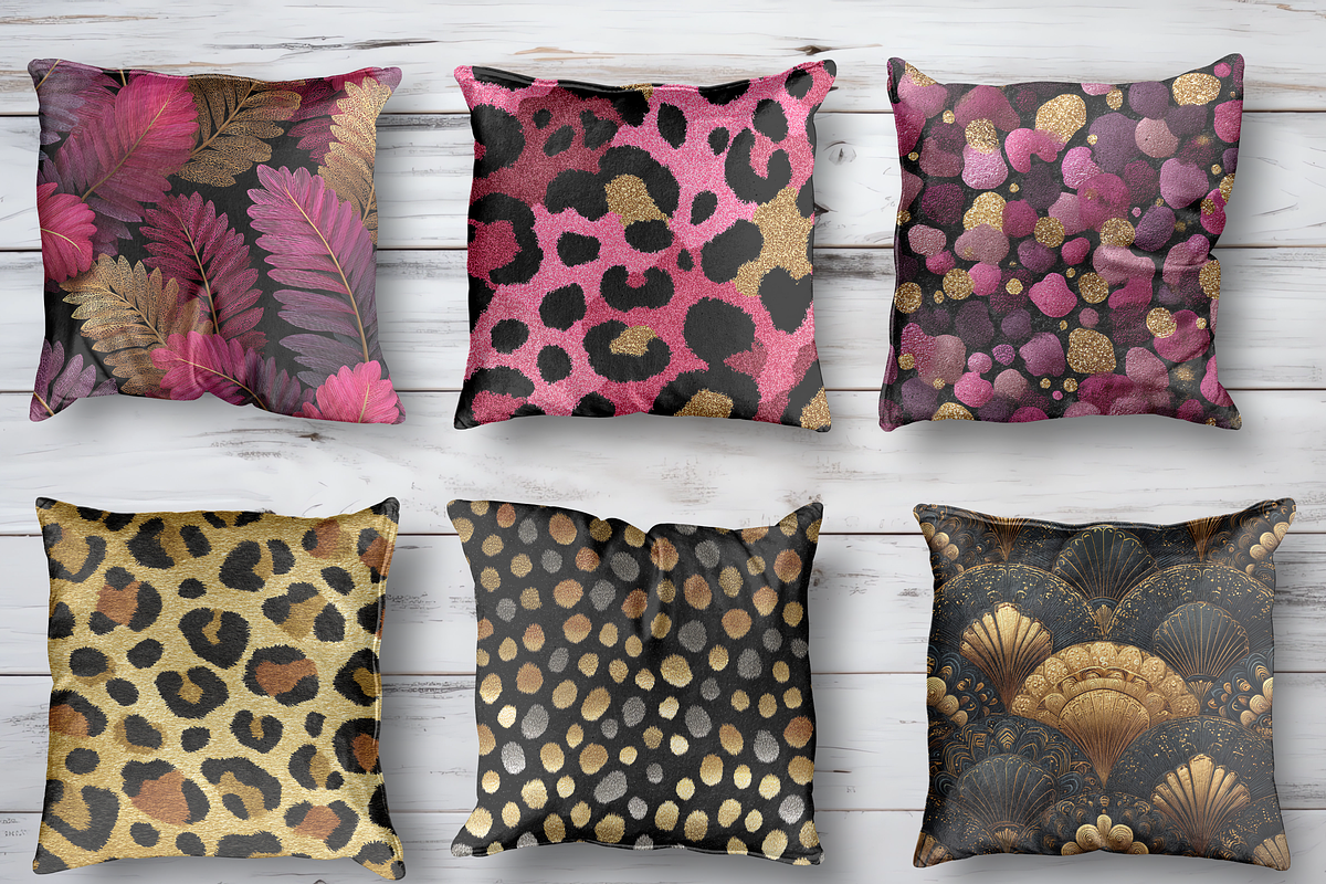 Pink and Gold Leopard Digital Paper, a Pattern Graphic by LA Design (Photo 5 of 10)