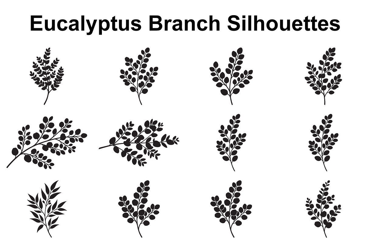 Eucalyptus Foliage Silhouette Set, an Object Graphic by Designs_River (Photo 1 of 3)