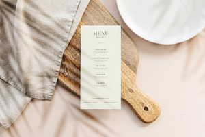 Menu Card Mockup Set