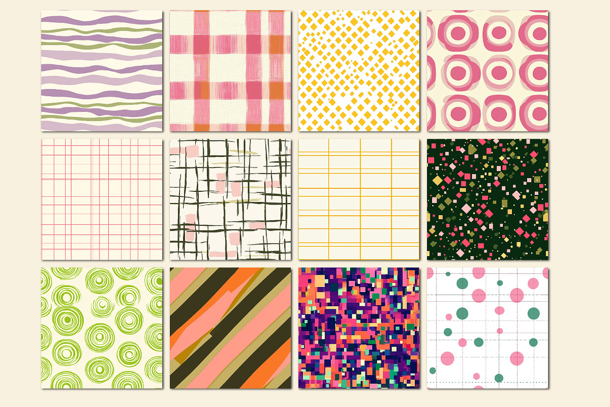 Quirky Lines Seamless Patterns, a Pattern Graphic by Libby Wishes (Photo 2 of 6)