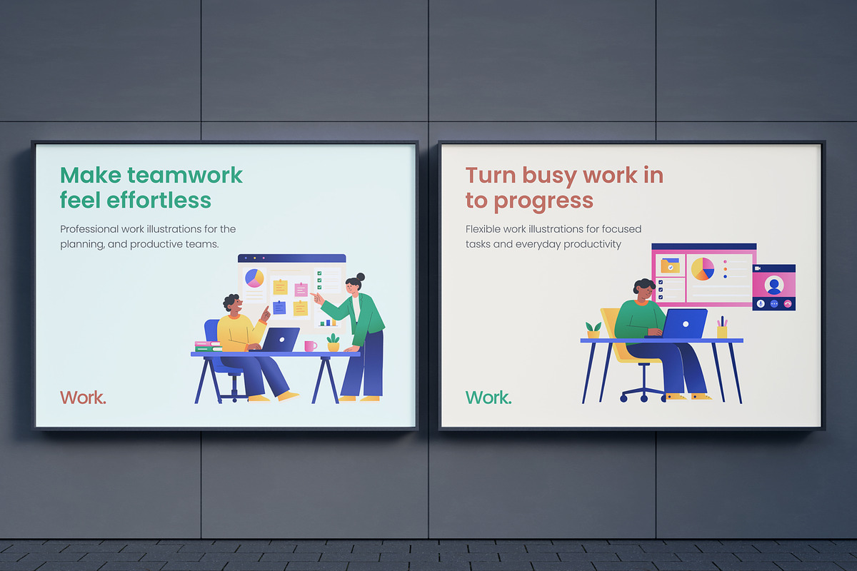 60 Work Flat Illustrations, a Work Illustration by Prosymbols (Photo 4 of 9)