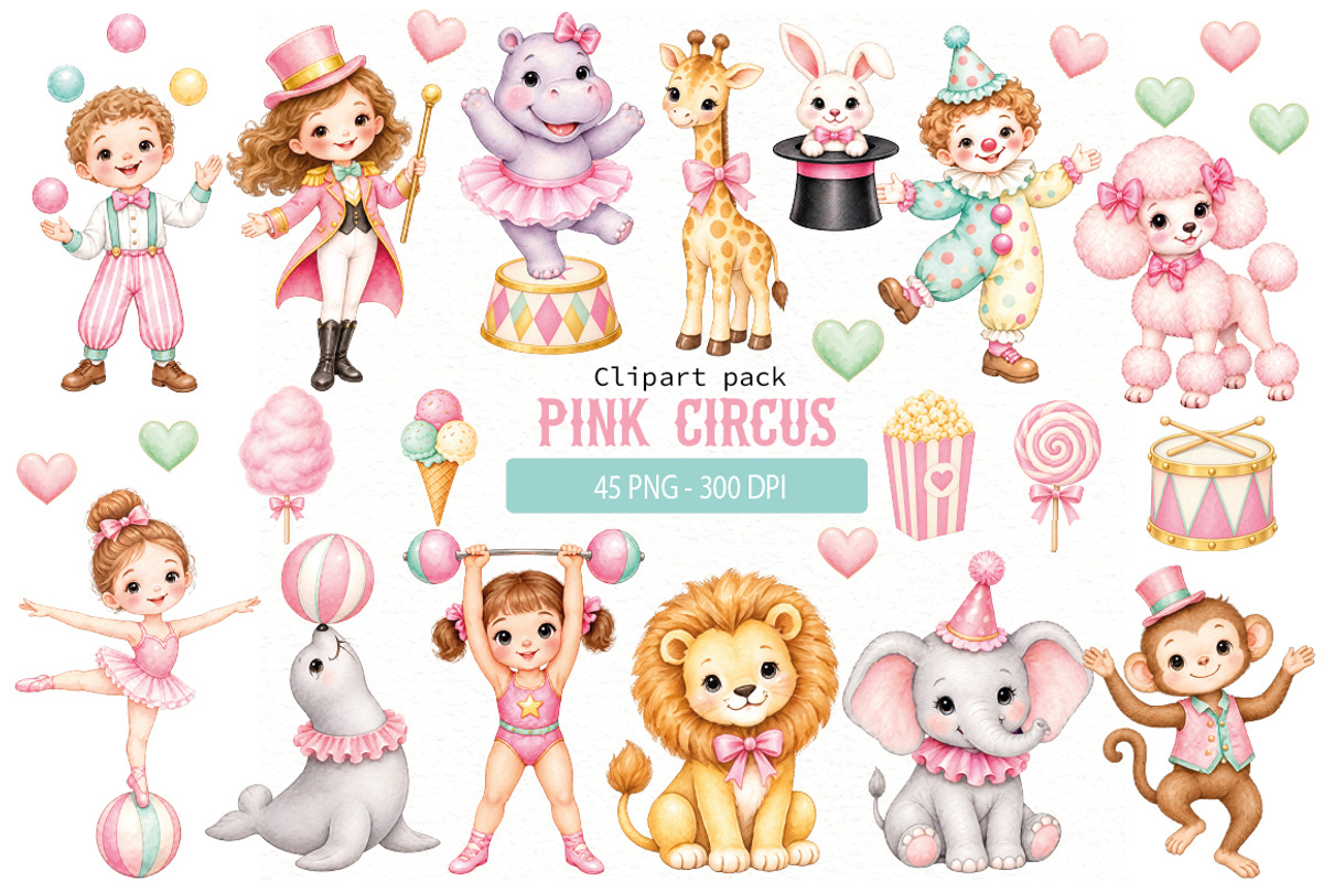 Watercolor Circus Animals, an Animal Illustration by Villa 11 Estudio (Photo 1 of 8)