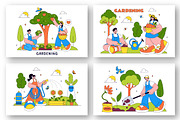 10 Gardening Vector Illustration, a Person Illustration by denayunebgt (Thumbnail 3 of 4)