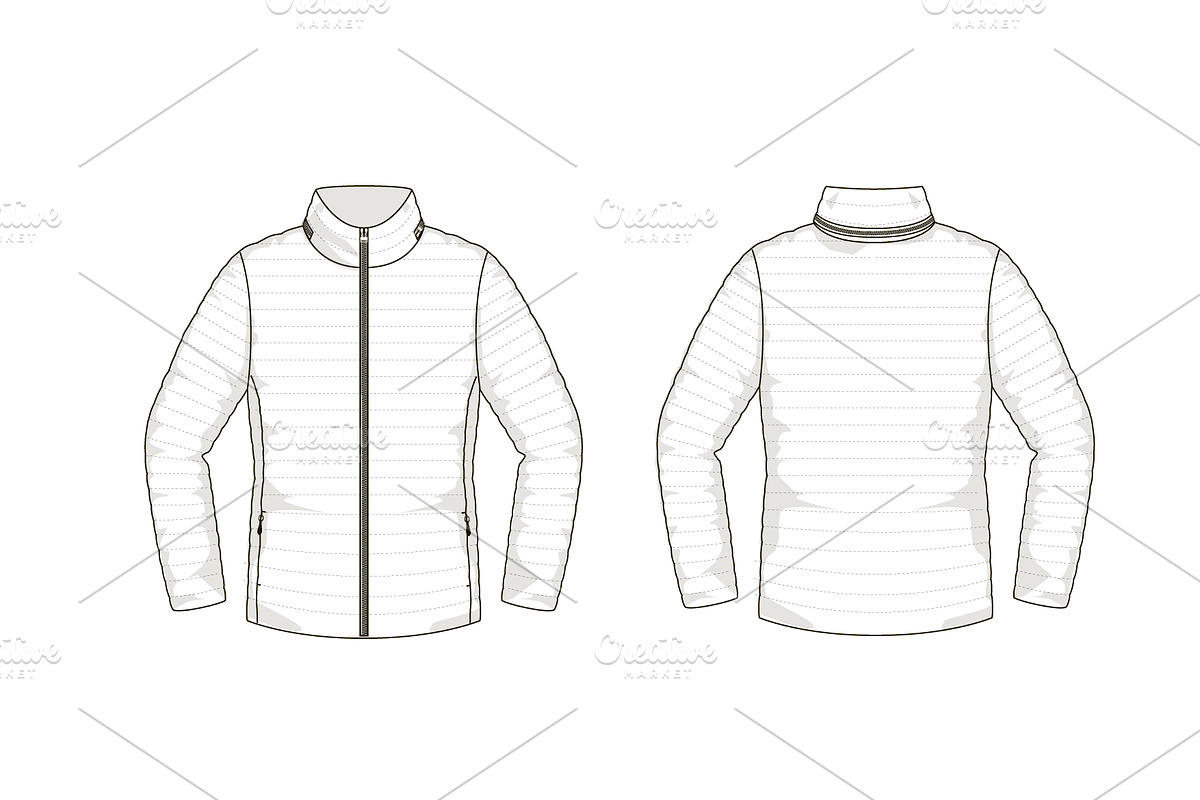 Down Jacket Fashion Flat Template, a Templates & Theme by flat fashion
