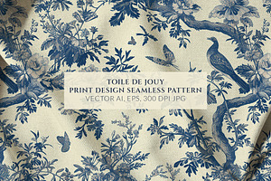 Toile De Jouy Vintage Floral Pattern, a Pattern Graphic by Olya Creative