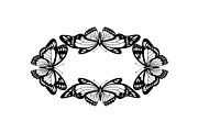 Butterfly Floral Vintage Frame Bundl, an Illustration by Creativeshirt (Thumbnail 7 of 51)