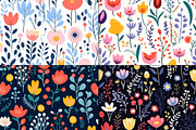 20 Seamless Floral Garden Patterns, a Pattern Graphic by Nordic Design (Thumbnail 6 of 9)