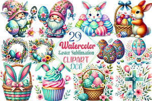 Easter Sublimation Clipart Bundle, an Illustration by DreamCafeArt