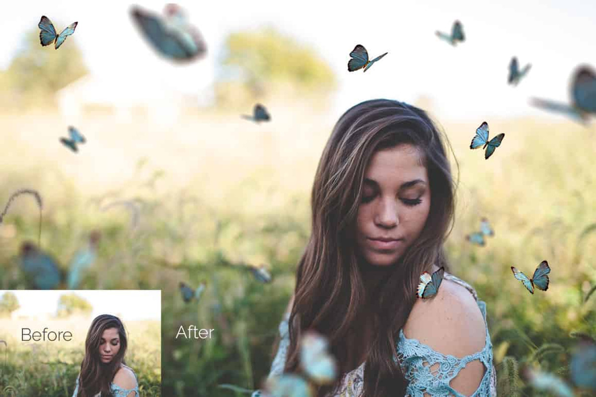 52+ Butterflies Photo Overlays, an Action Add-On by PhotoEffects.Store (Photo 6 of 8)