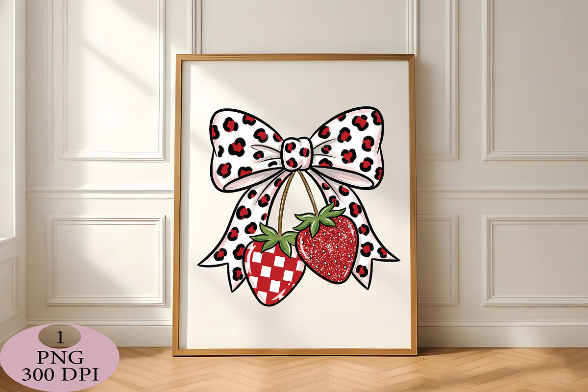 Strawberry PNG, Leopard Bow,, an Illustration by Daily.Designs (Photo 3 of 5)