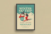 Retro Ski Trip Event Flyer, a Flyer Template by Guuver (Thumbnail 1 of 3)