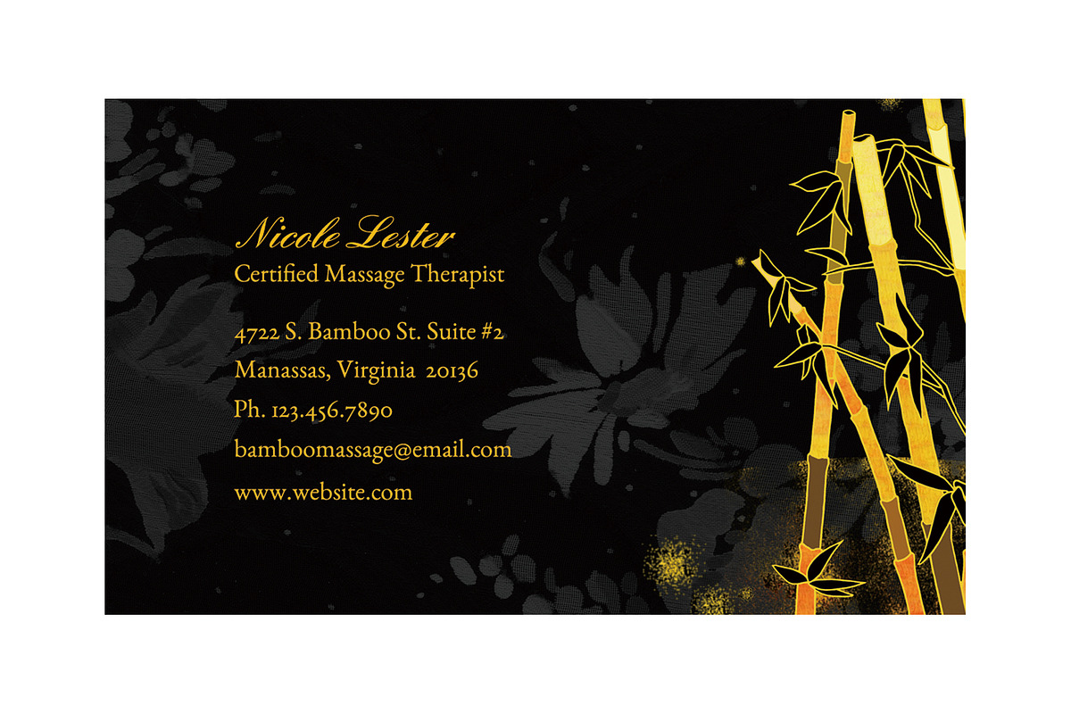 Zen Bamboos Business Cards, a Business Card Template by Ujean'sWhimsicalWorld (Photo 3 of 3)