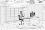 Virtual TV Studio News Set 27, an Architecture 3D Model by akerStudio (Thumbnail 19 of 49)